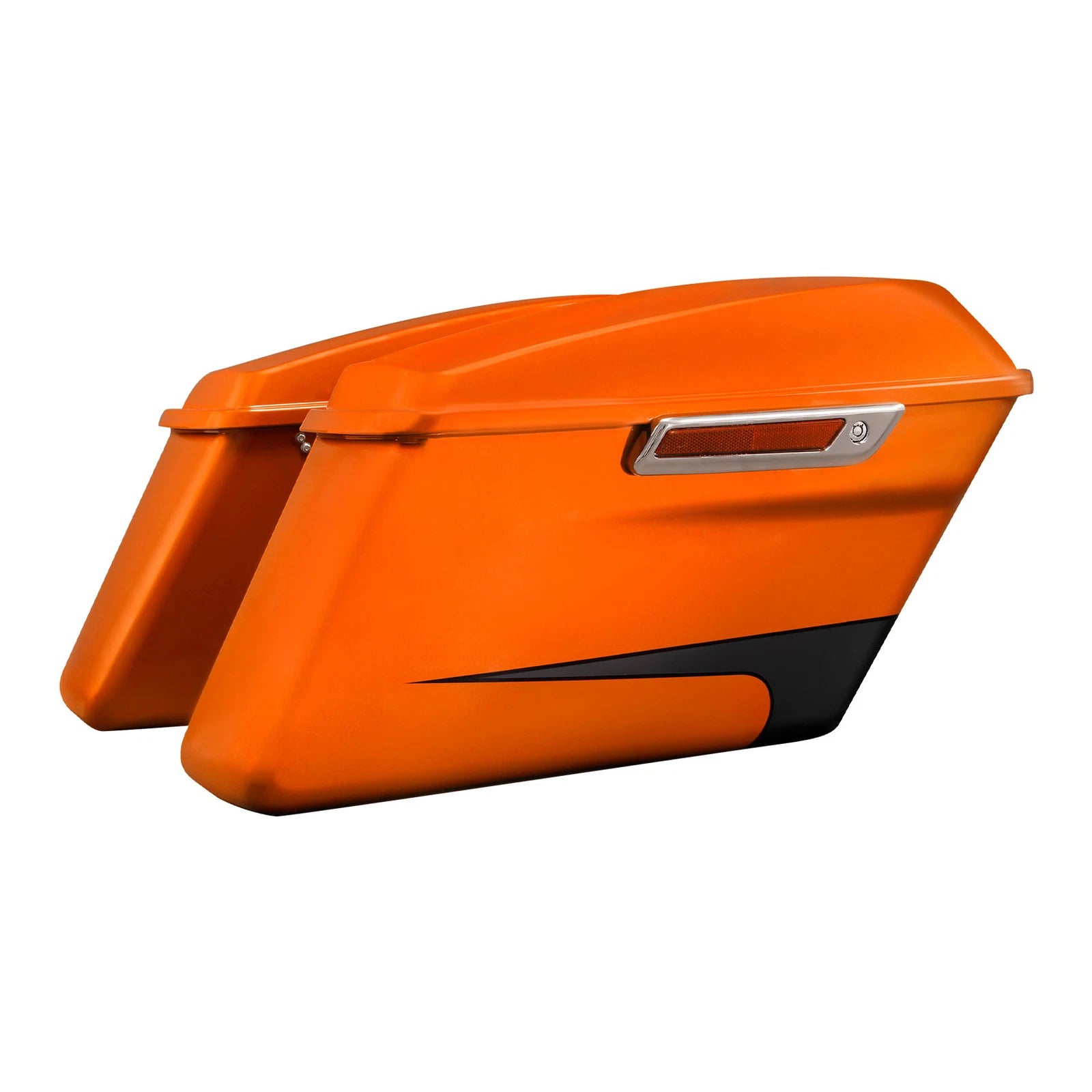 Hard Saddlebags for Harley Street Glide (2014–2024) - Scorched Orange/Black Denim