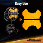 4X Square Light Covers for maXpeedingrods 5 Inch Square Lights (Amber)