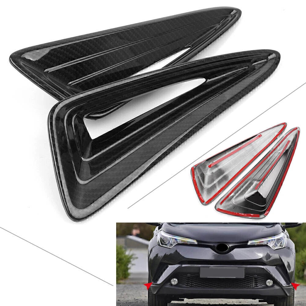 Carbon Fiber Look Front Fog Lamp Light Cover Trim for Toyota CHR (2016–2018)