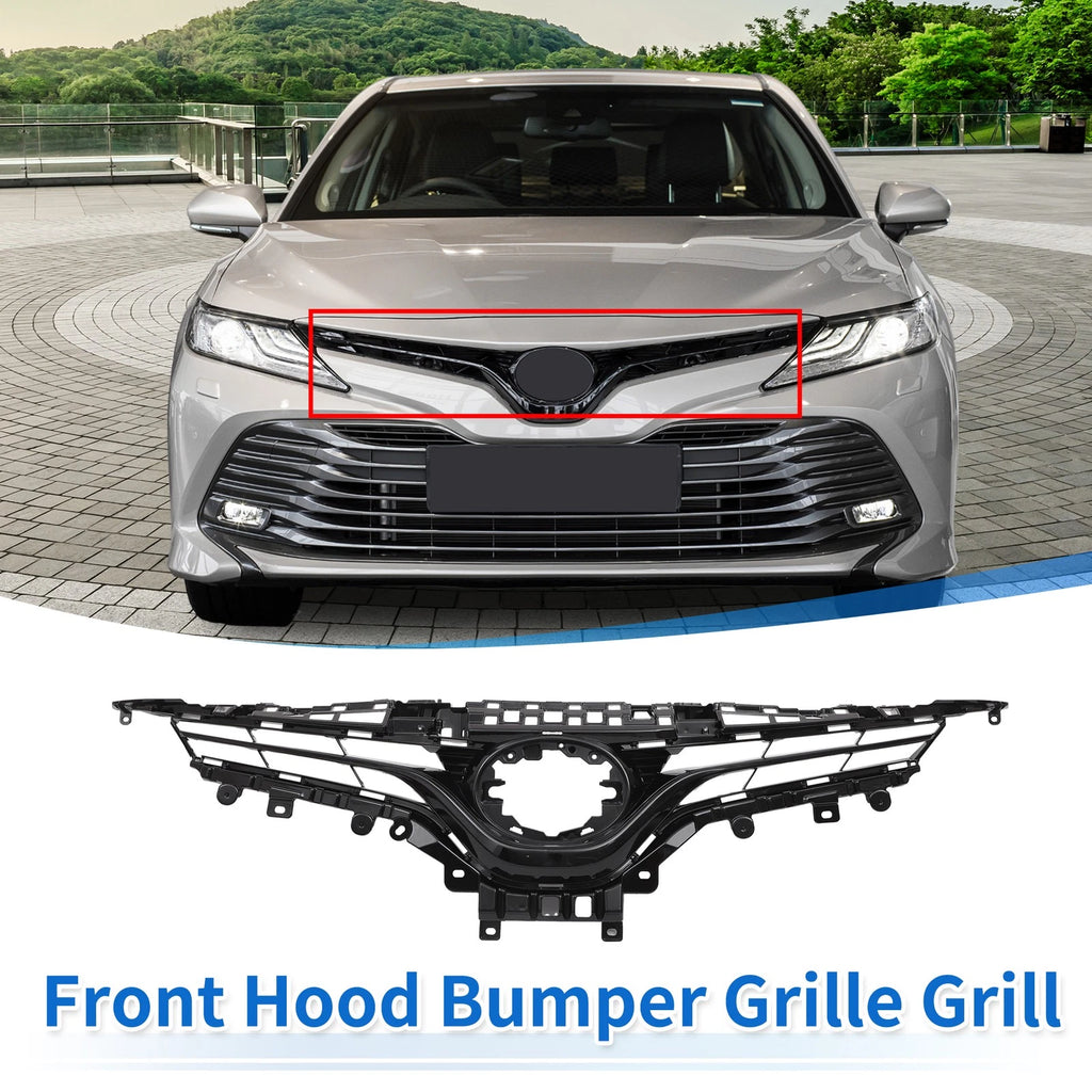 Front Hood Bumper Grille for Toyota Camry LE (2018–2020) Black