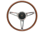 15 Inch Polished Walnut Steering Wheel with Horn for 1968–1978 Ford Mustang