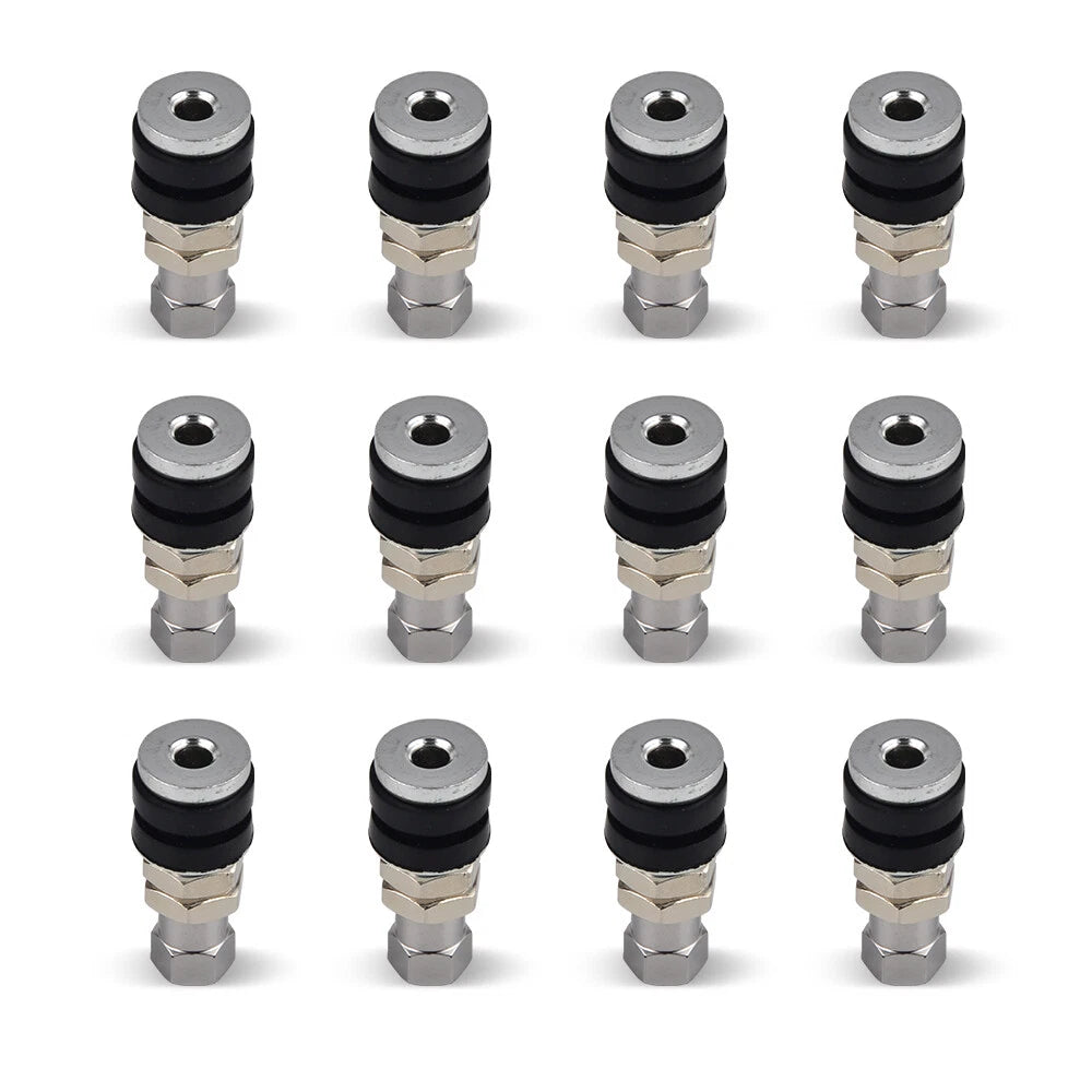Set of 12 Chrome Rod Wheel Tire Valve Stems TR161 for Honda Suzuki Can-Am