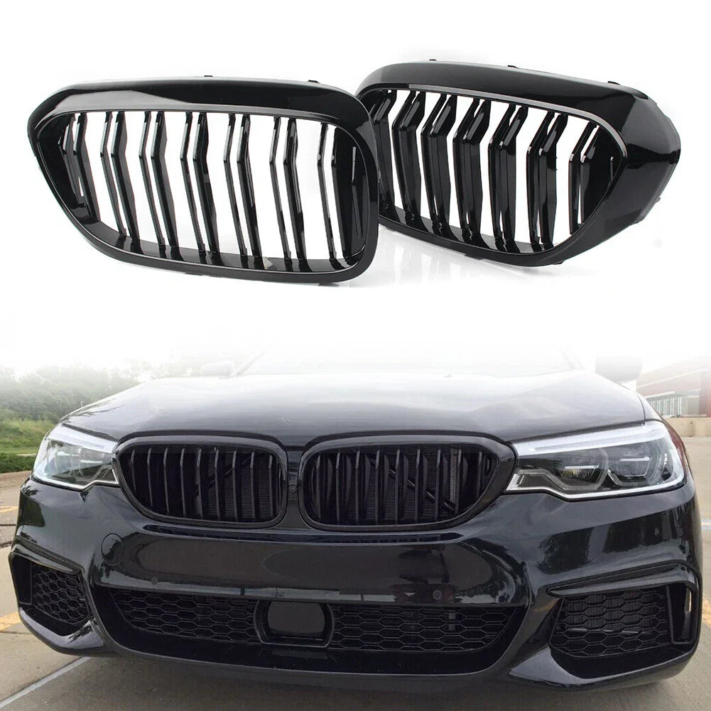 Front Kidney Grille Set for 17-19 BMW G30 G38 Glossy Black (2017-2019)