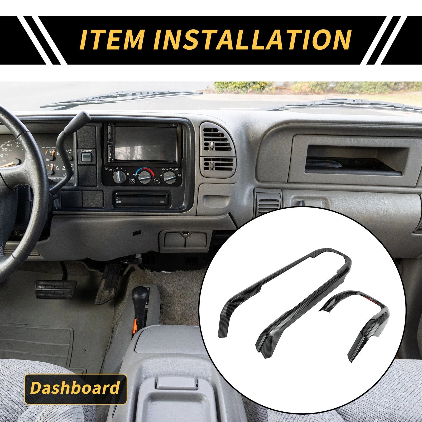 Set of 1 Carbon Fiber Dashboard Panel Cover Trim for Toyota Tacoma (2016–2023)