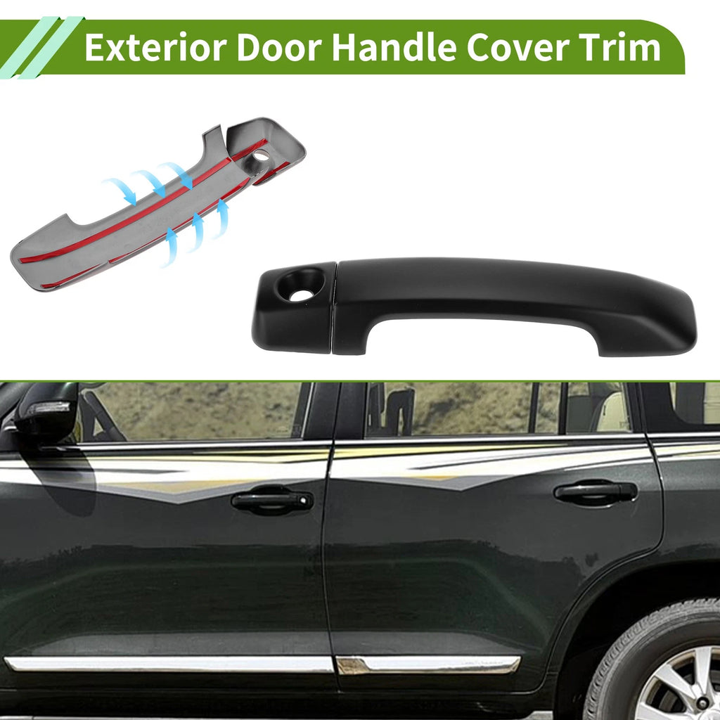 Set of 2 Exterior Door Handle Cover Trim for Toyota FJ Cruiser (2007–2022) Matte Black