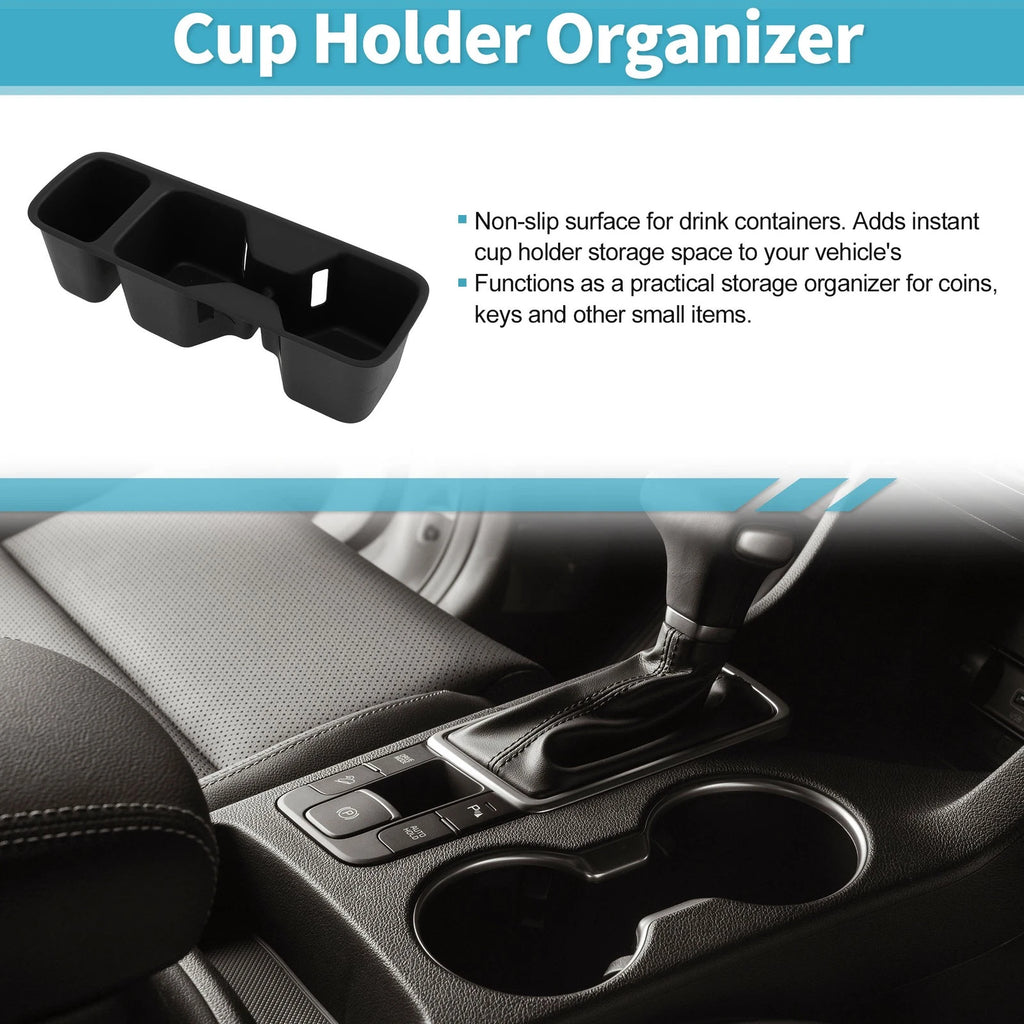 Center Console Cup Holder Organizer for Kia Telluride (2020–2025) Silicone Black