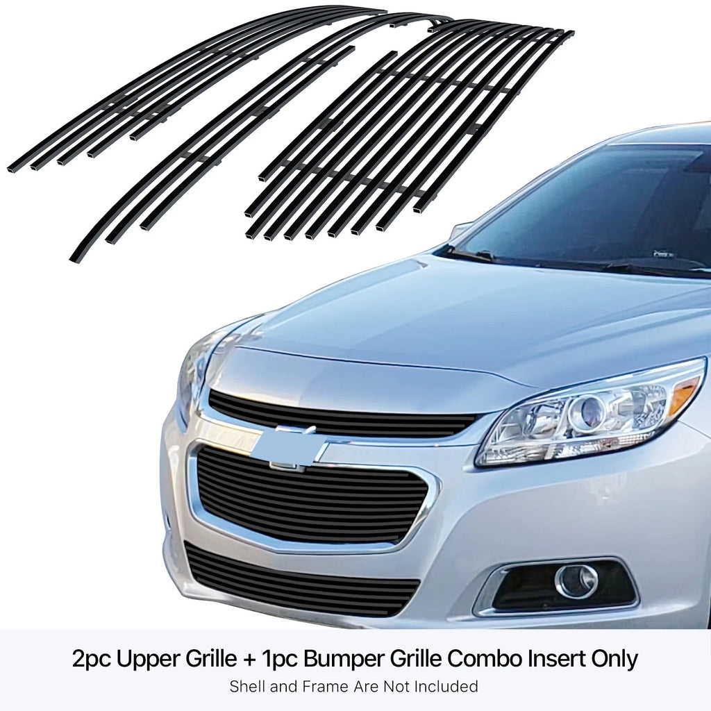 Stainless Black Billet Grille Combo for Chevy Malibu (2014-2016)