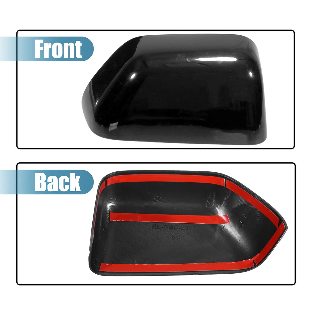1 Pair Gloss Black Top Half Mirror Cover for Ford F-350 Super Duty (2017–2022)