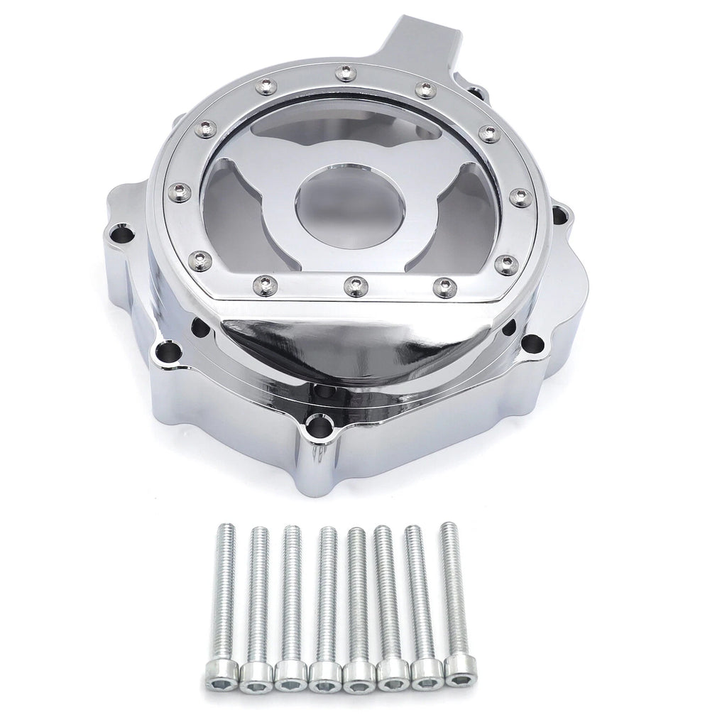 Chrome CNC Clear Engine Stator Cover for Suzuki GSXR600 750 (2001–2003) GSXR1000 (2001–2002)