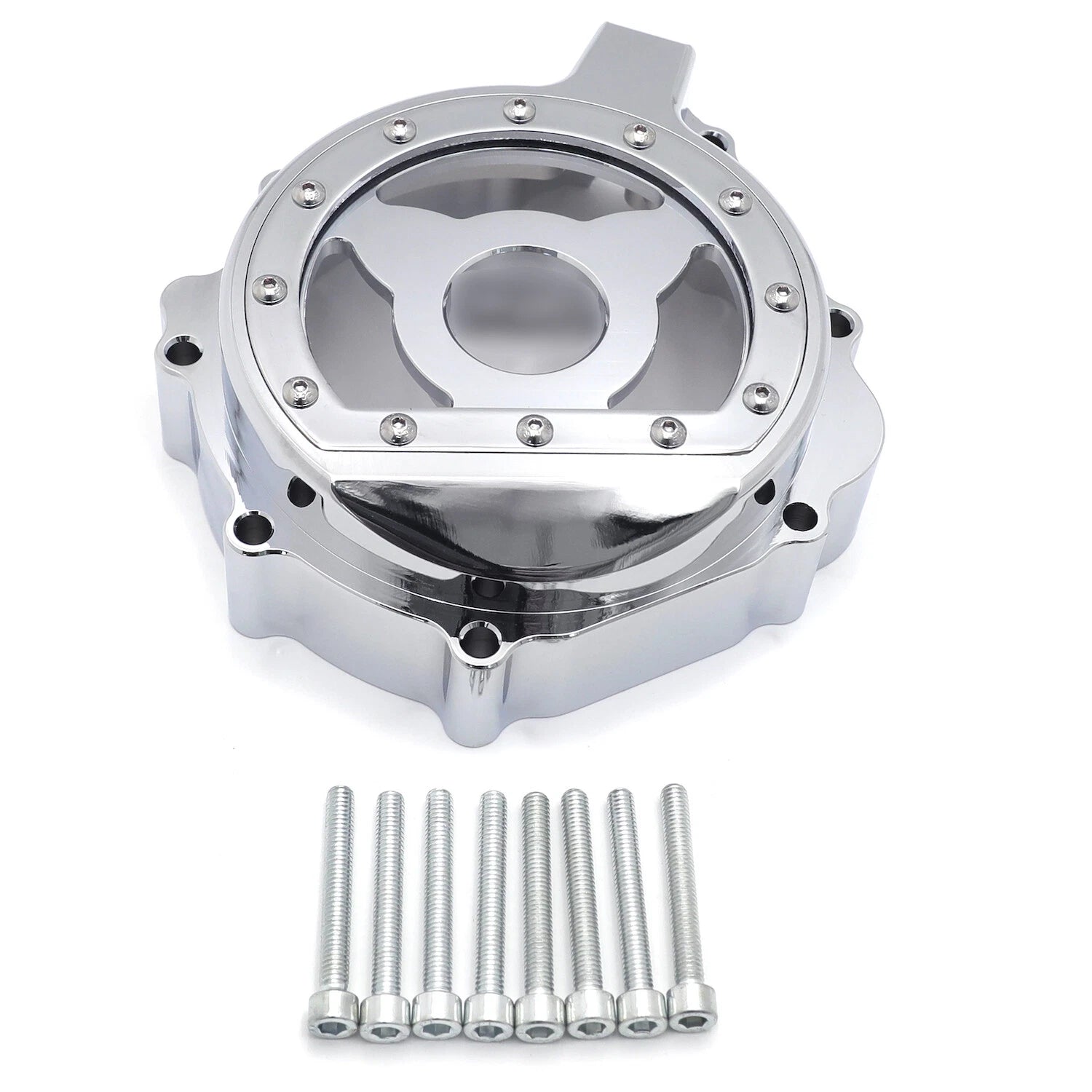 Chrome CNC Clear Engine Stator Cover for Suzuki GSXR600 750 (2001–2003) GSXR1000 (2001–2002)