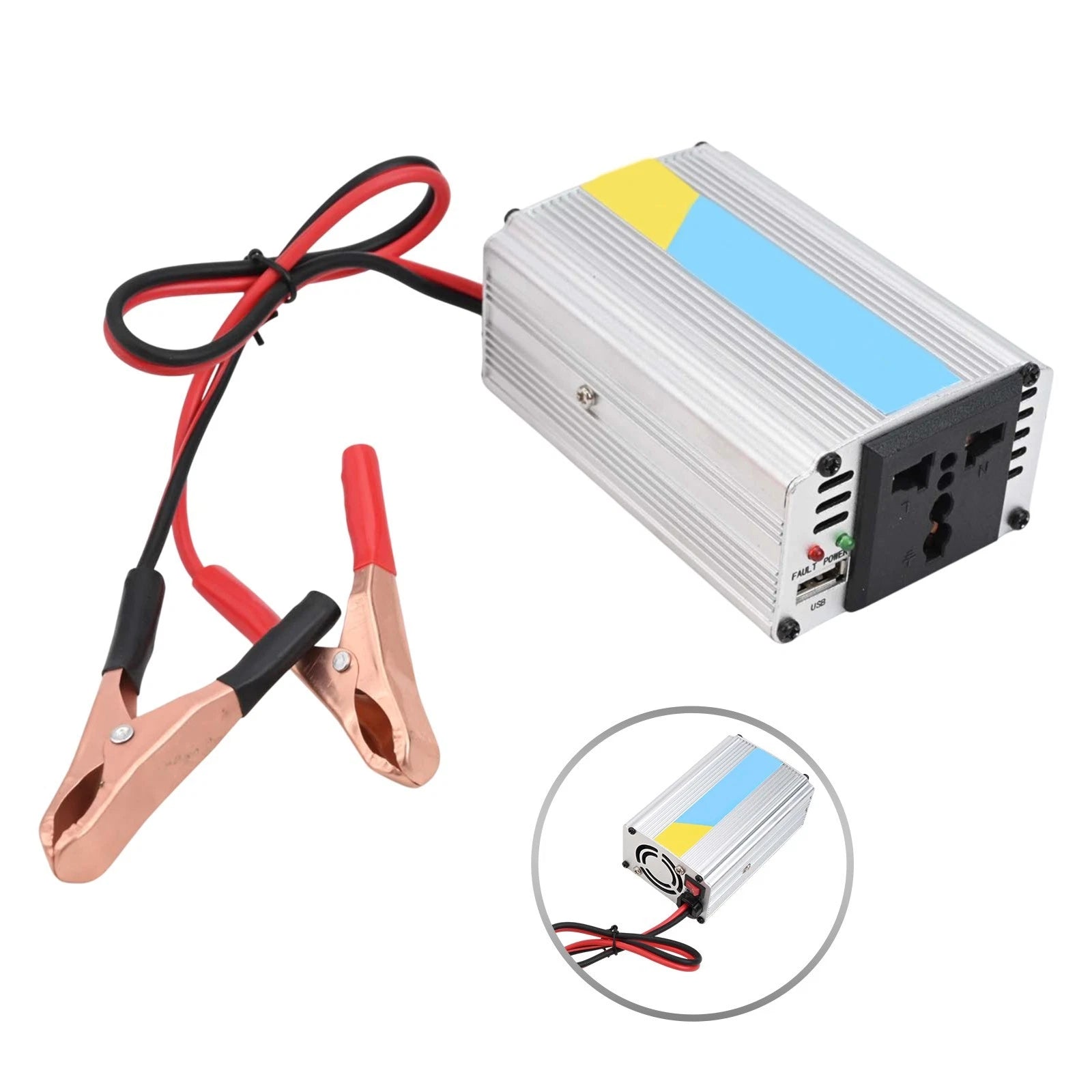 2X Car Inverter with 2 Sockets for DC 12V to AC 220V