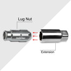 Set of 20 JDM M12X1.25 Gun Metal Open-End Aluminum Rim Lug Nuts + Key