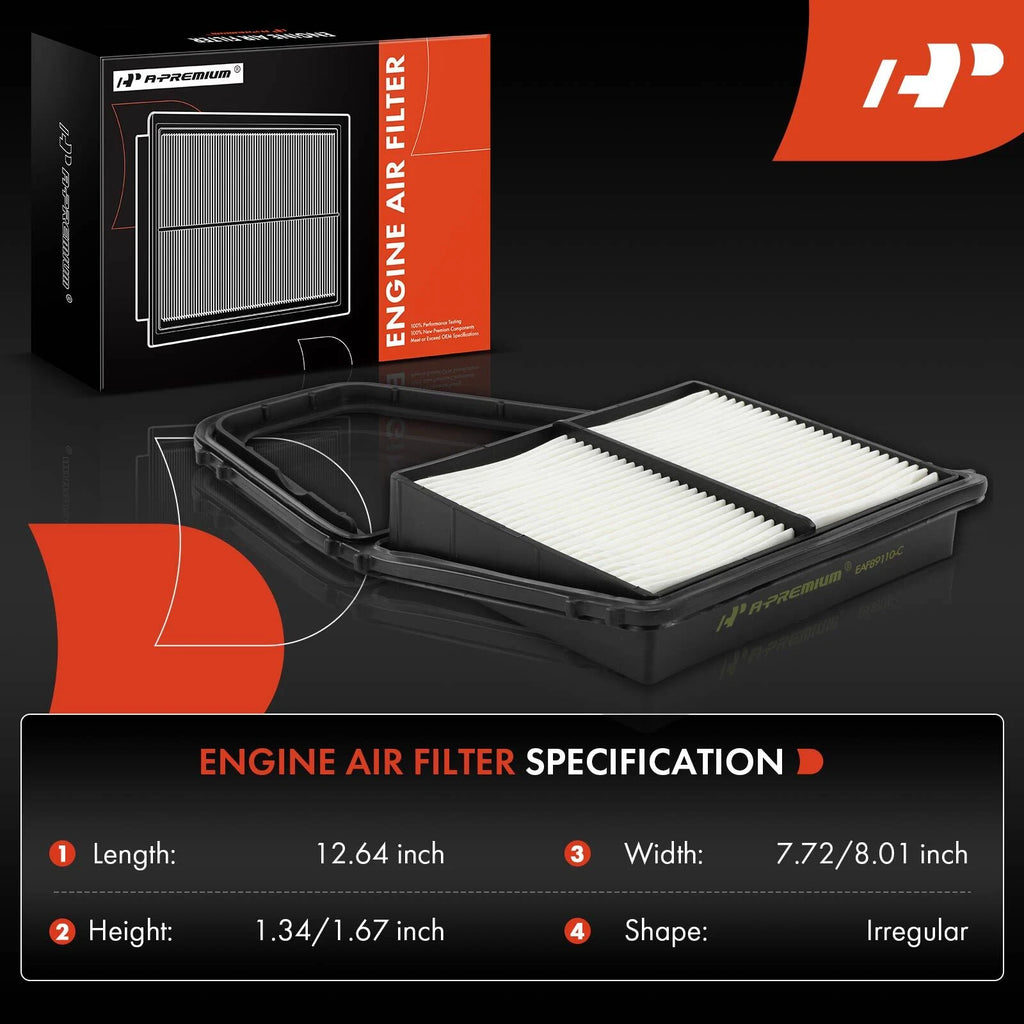 2X Engine Air Filter for Honda Civic Acura EL (2001–2005) 1.7L Rigid Panel