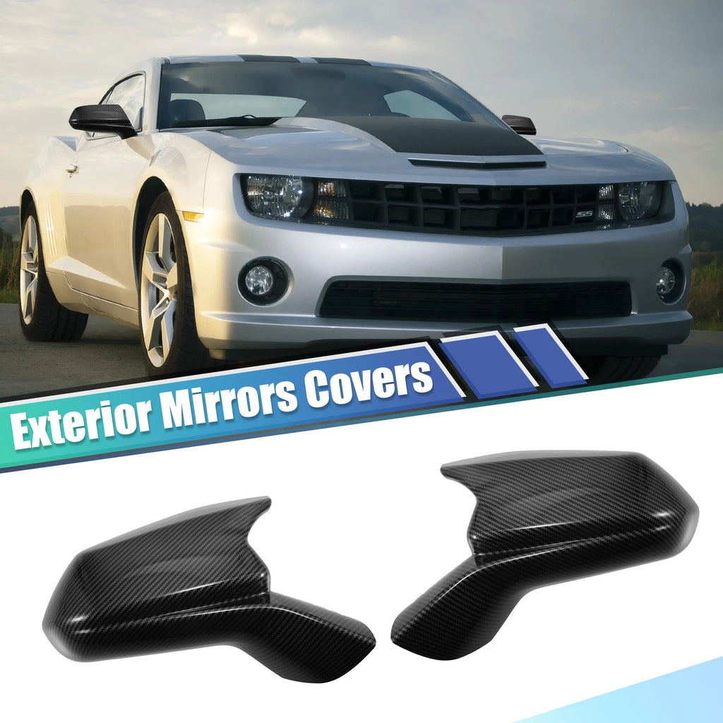 Pair Rearview Side Mirror Cover for Chevrolet Camaro (Carbon Fiber)