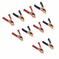 10 Pcs Black Red Crocodile Clips for Charger Test Leads