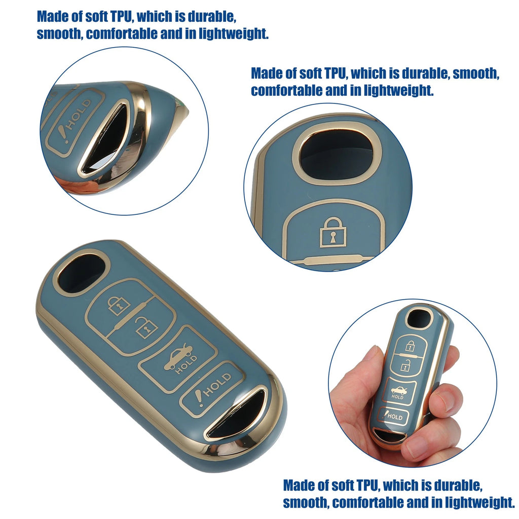 TPU Keyless Entry Remote Cover for Mazda 3 (2014) - Blue