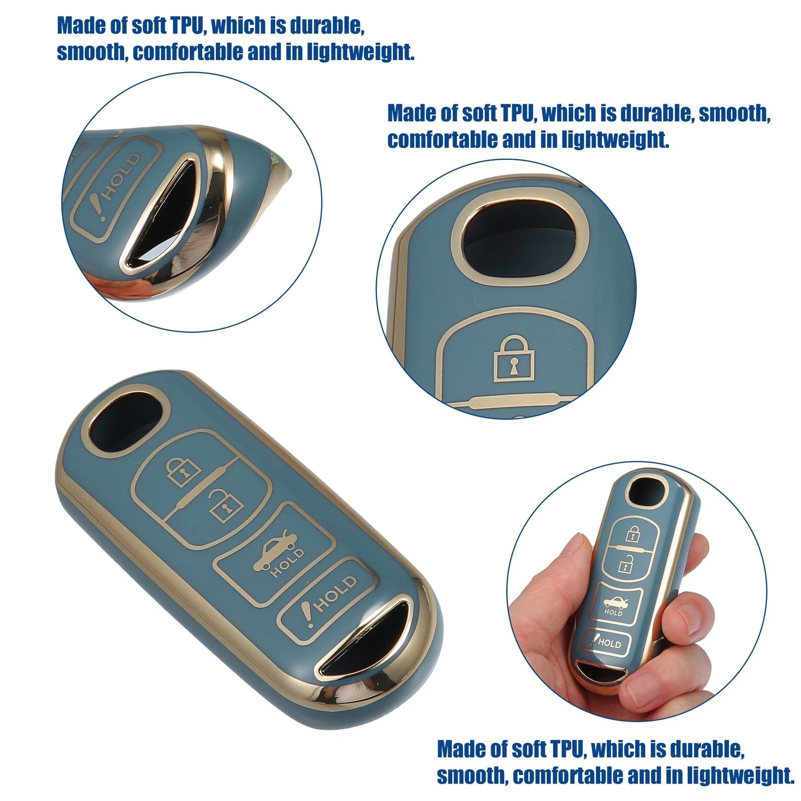 TPU Keyless Entry Remote Cover for Mazda 3 (2014) - Blue