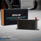 10 Row 10AN Aluminum Transmission Oil Cooler - Black
