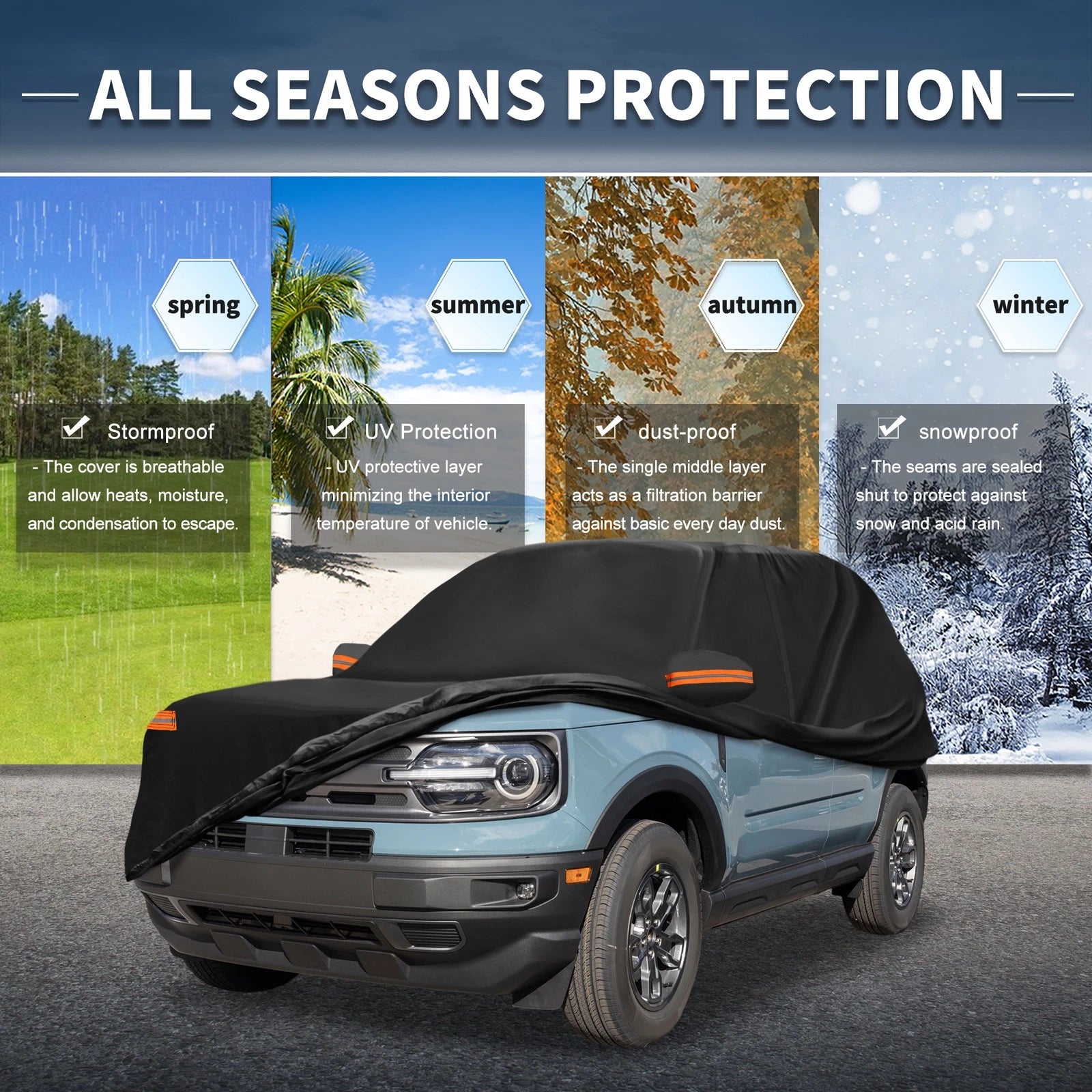 Waterproof 210D-PU Car Cover for Ford Bronco (2021–2023)