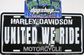 License Plate Tag Silhouette for Harley Davidson Motorcycle (United We Ride)