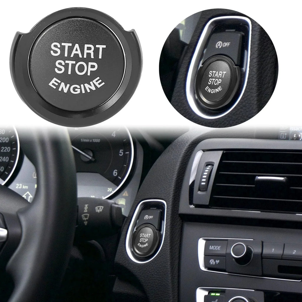 Start Stop Button Cover with Ring Kit for BMW 1/2/3/4 Series X1 X2 Black