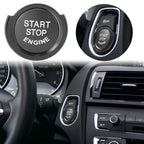 Start Stop Button Cover with Ring Kit for BMW 1/2/3/4 Series X1 X2 Black