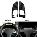 Real Carbon Fiber Steering Wheel Button Cover for Lexus IS 250/300/350C (2006–2012)