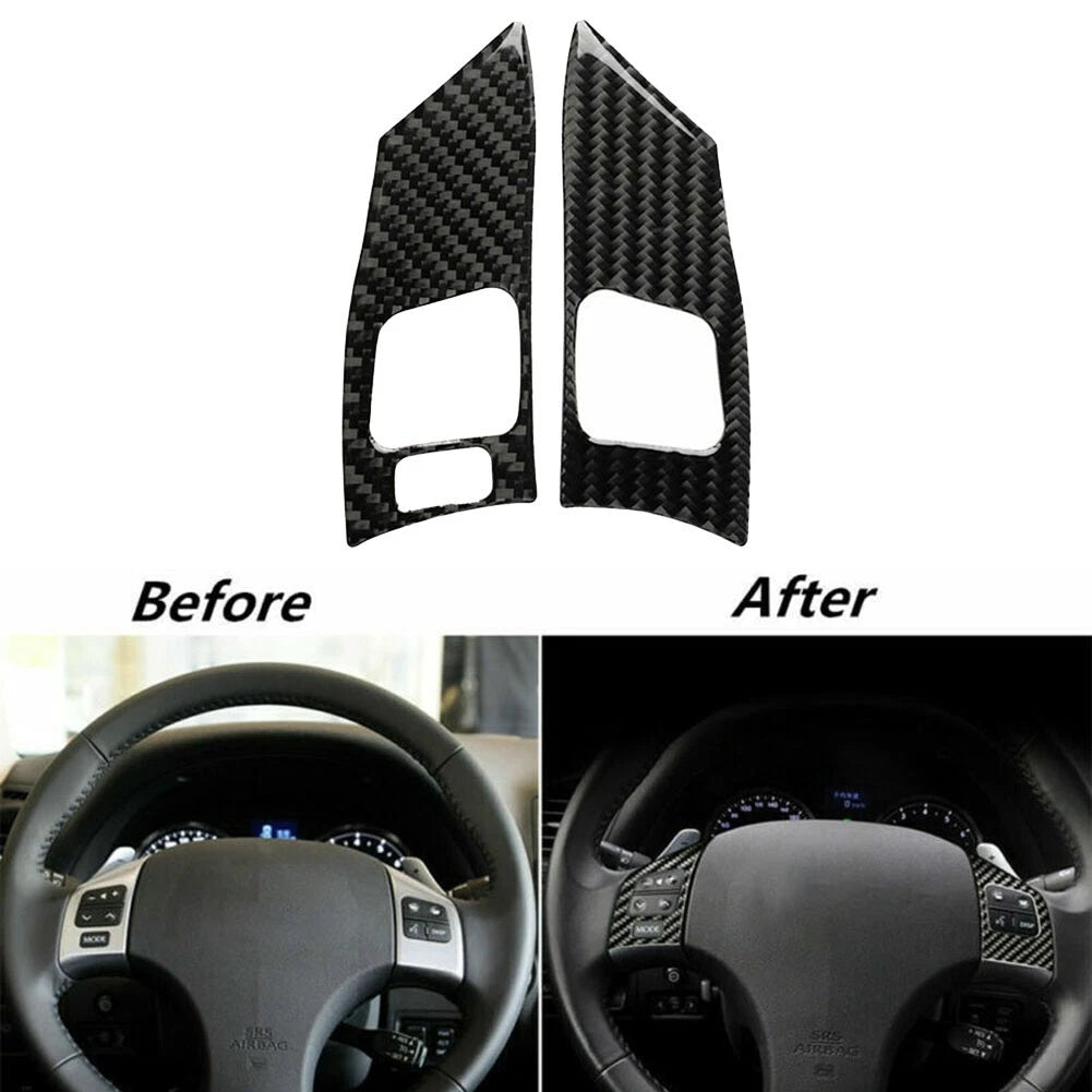 Real Carbon Fiber Steering Wheel Button Cover for Lexus IS 250/300/350C (2006–2012)