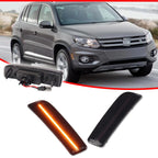 2X Smoked Amber LED Front Bumper Side Marker Light for VW Tiguan (2009–2017)