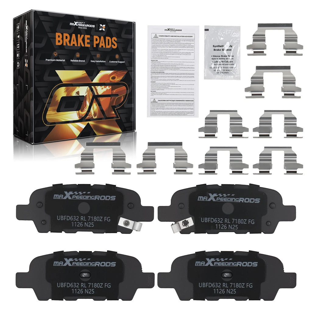 Rear Ceramic Brake Pads Set for Nissan Altima Juke LEAF Maxima (2013–2017)