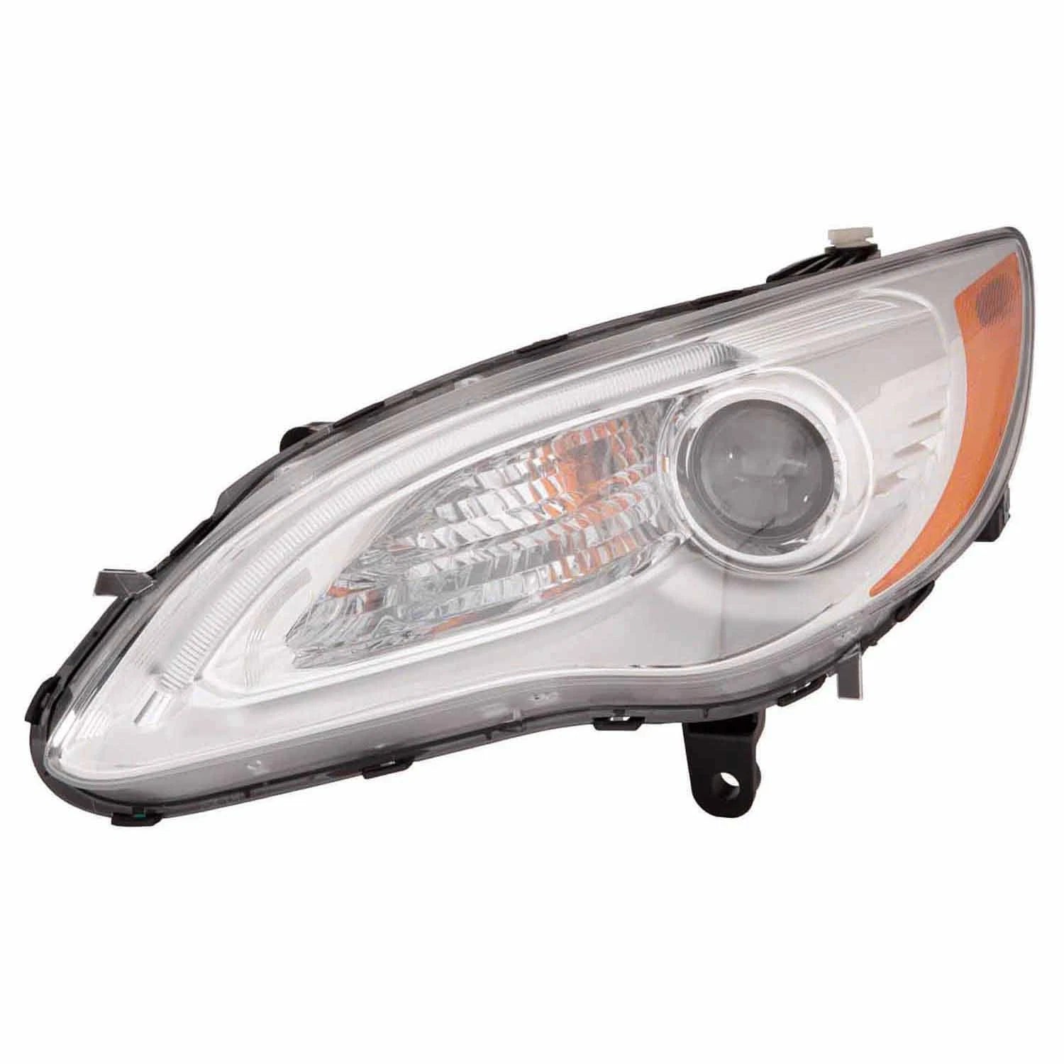 Replacement Driver Side Halogen Head Light Assembly w/Chrome Bezel