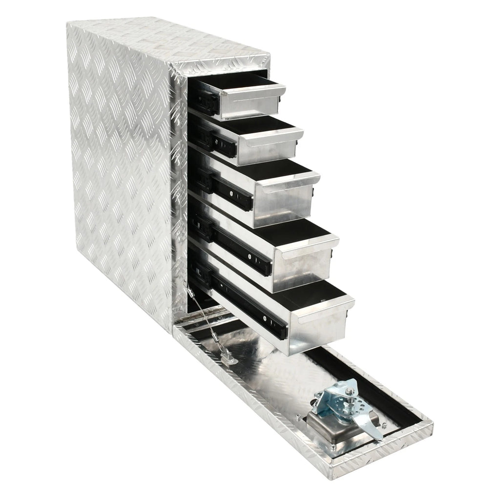 18 Inch Aluminum Truck Bed Tool Box for Universal Fit (Heavy Wall, 5 Drawers)