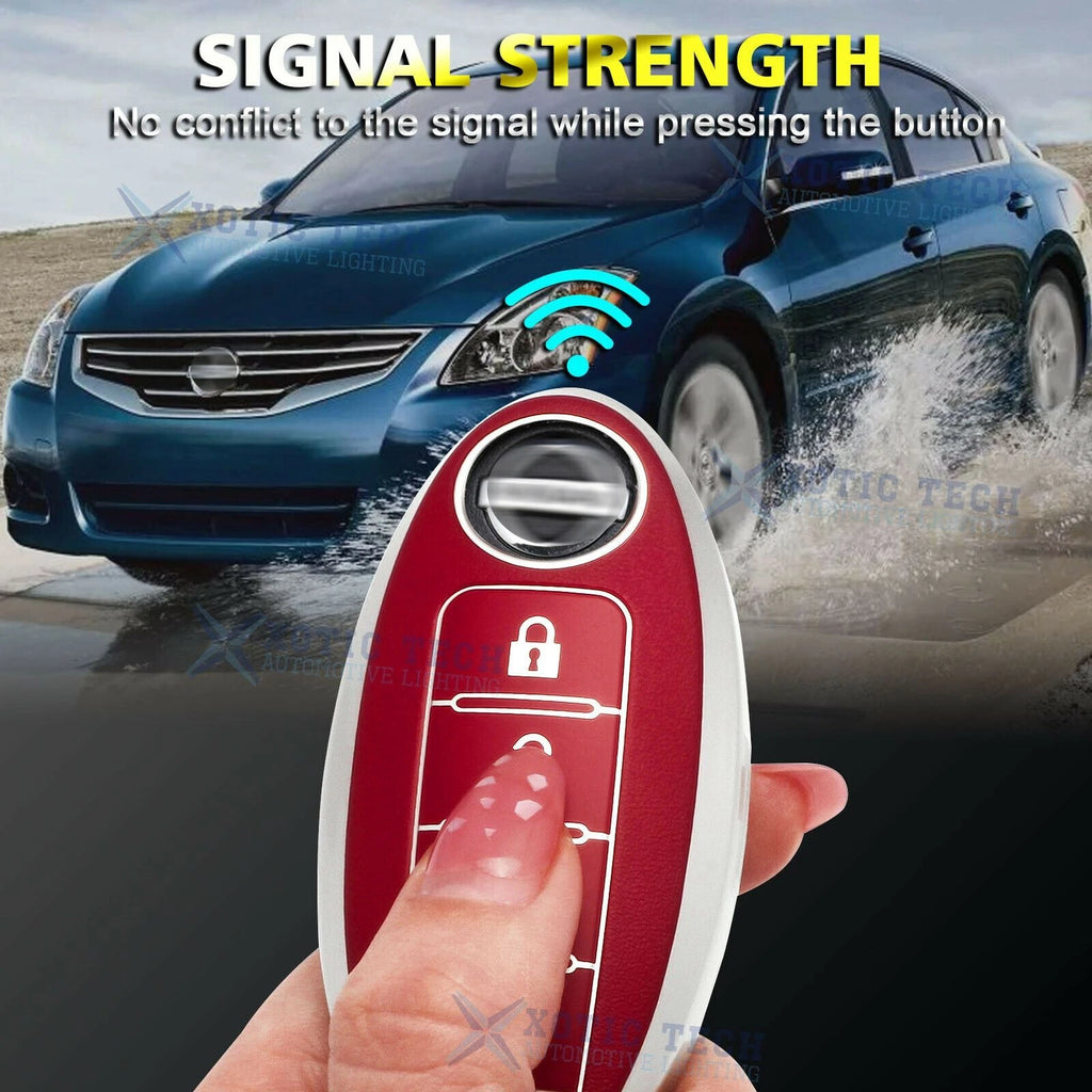 Red Soft TPU Key Shell Case Protector for Nissan Sentra Murano (2019-2023)