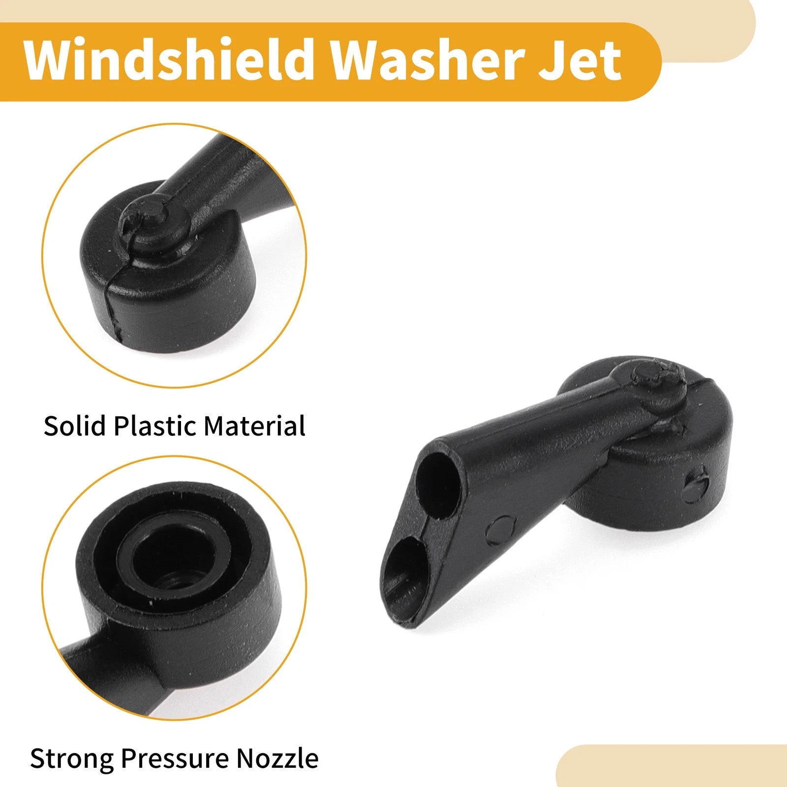Set of 2 Front Windshield Washer Nozzles for Audi A6 (2016–2020), Q8 (2020) Black