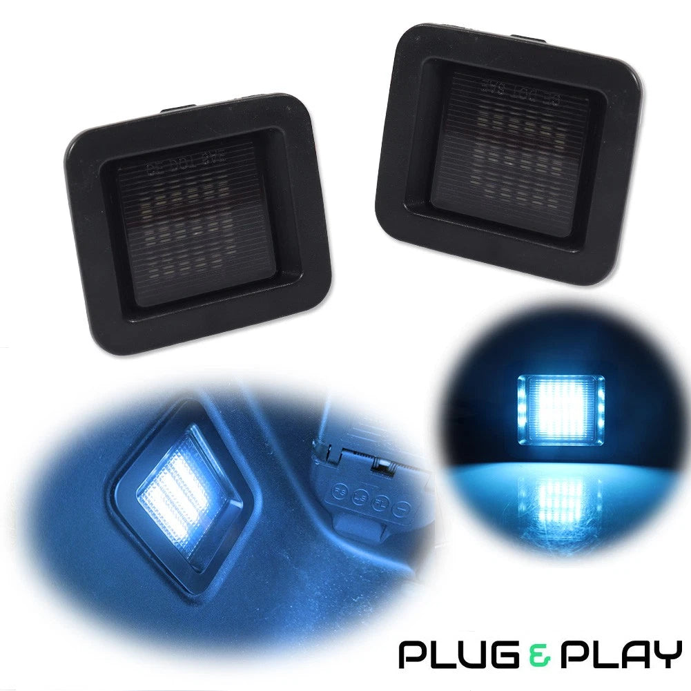 2Pcs Smoke Ice Blue LED License Plate Lights for Ford F150 (2015–2023)