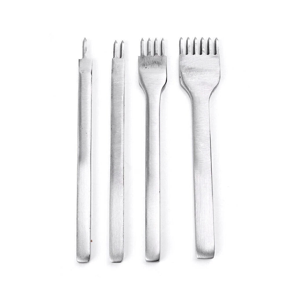 Set of 4 Leather Craft Hole Chisel Tools 3MM, 4MM, 5MM, 6MM