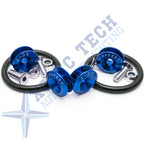 4X Blue Anodized Alloy Quick Release Fasteners Fender Decor for Honda (-)