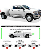 Running Boards for Dodge Ram 2500 3500 Mega Cab (2010-2026) Matte Black