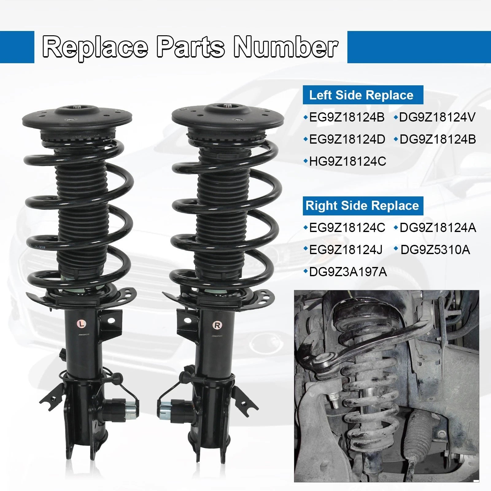 2X Front Shock Absorber Struts for Lincoln MKZ (2013-2022)