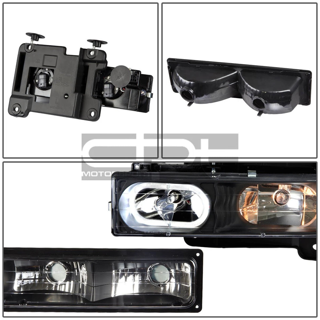8PC Headlight, Bumper, Side Corner, Smoked 3D LED Tail Light for GMT400 C10