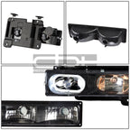 8PC Headlight, Bumper, Side Corner, Smoked 3D LED Tail Light for GMT400 C10