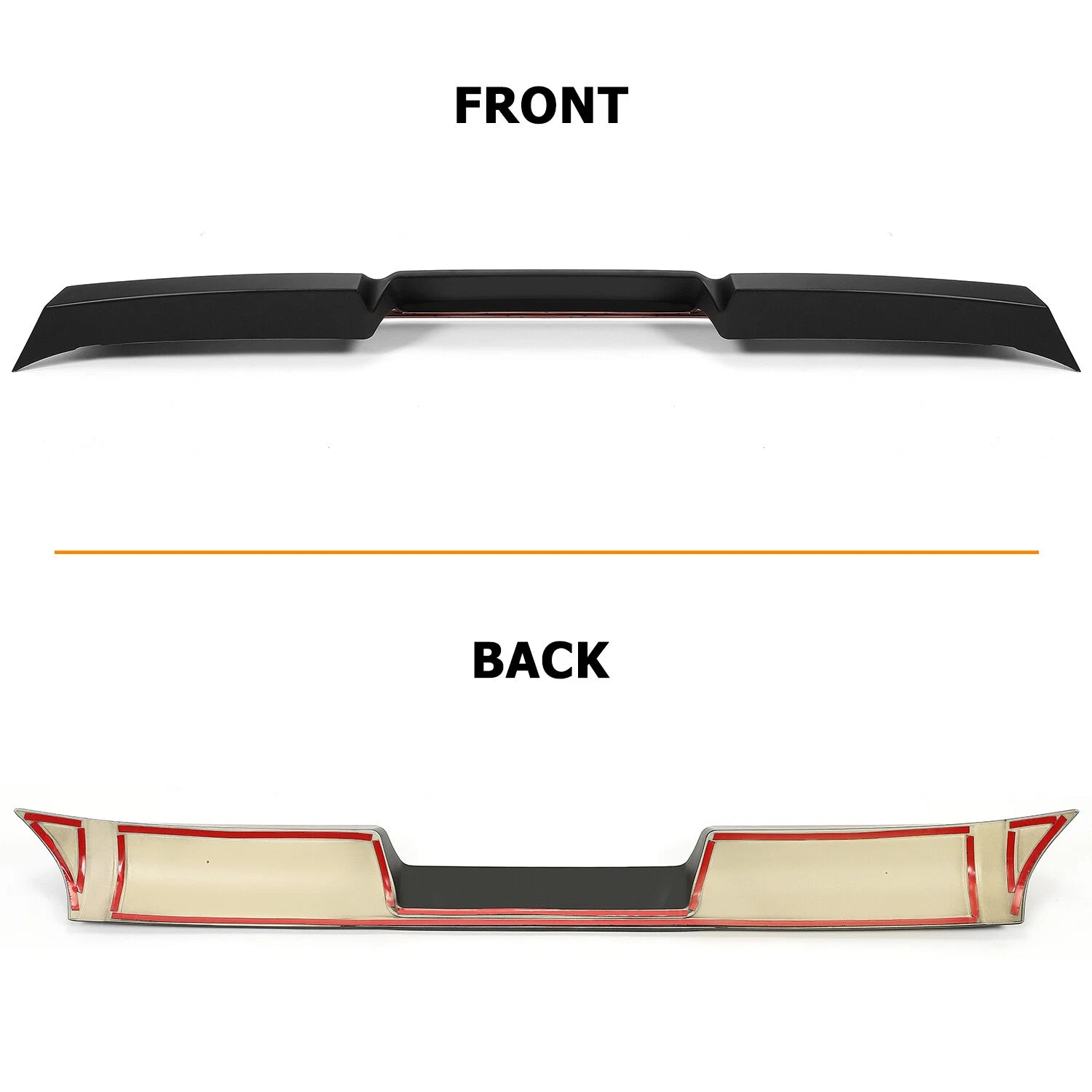 Rear Cab Spoiler Wing for Toyota Tundra (2014–2021) - Black Plastic