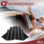 6 Pcs Door Pillar Window Trim for KIA Cerato (2019–2023) Black Carbon Fiber