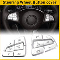 Steering Wheel Button Silver Trim for Mercedes Benz A B C Class GLC CLA CLS (–)