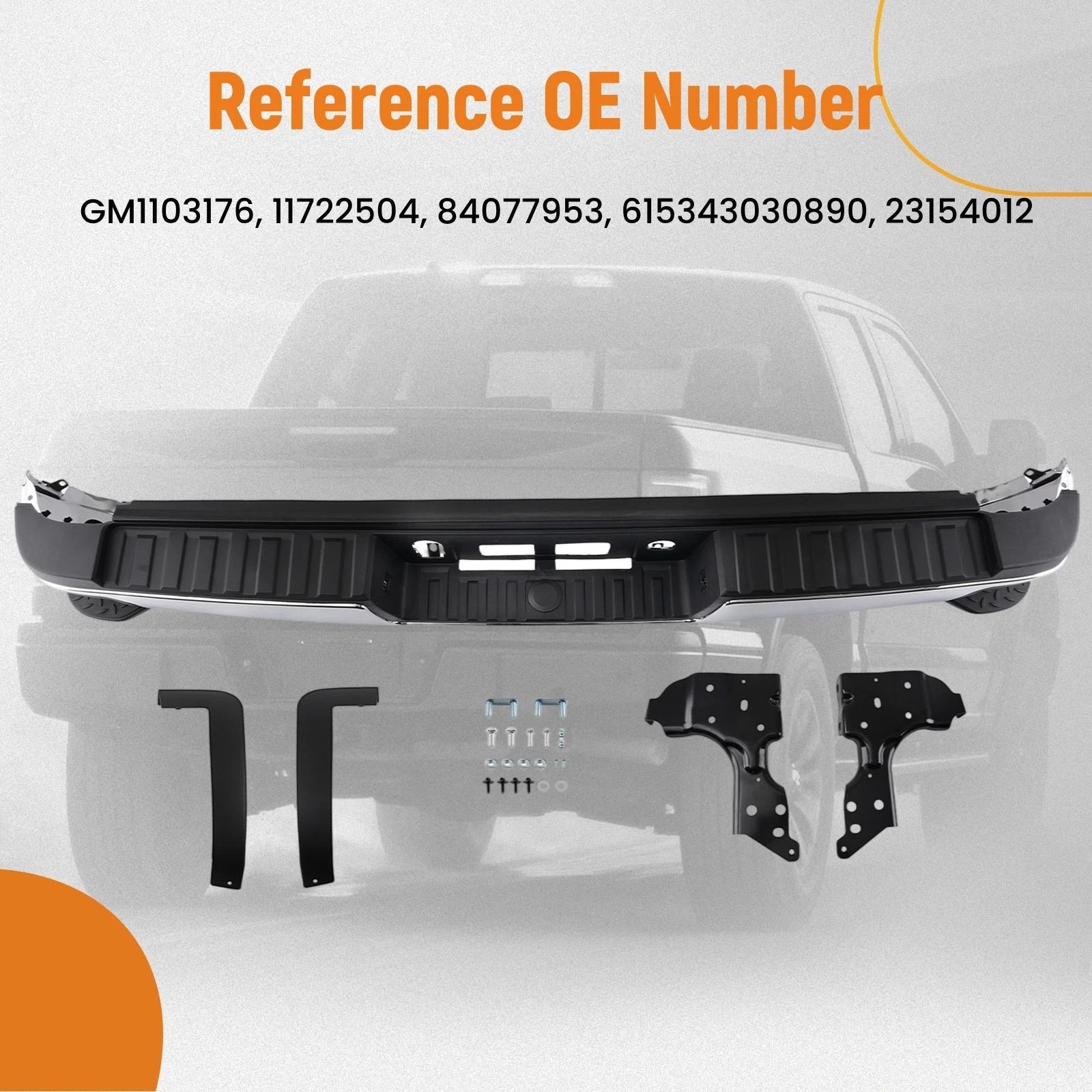 Rear Bumper Assembly for Chevy Silverado 1500 (2014–2018) Chrome GM1103176