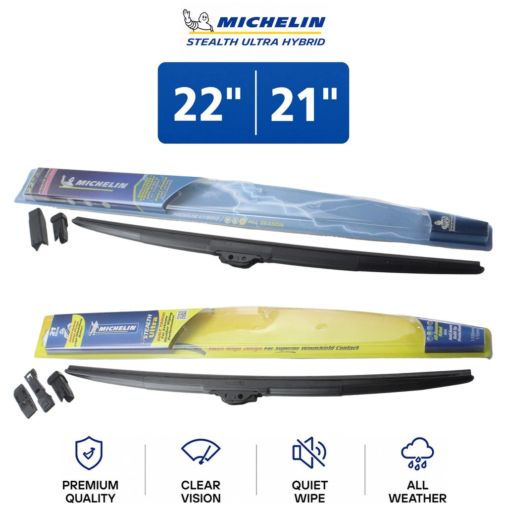 2X Wiper Blade Set 22"/21" for Dodge (2011–2026) - Michelin Stealth Ultra Hybrid
