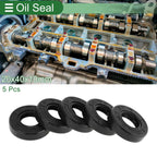 Set of 5 Oil Seal Ring for Rotary Shaft 20x40x10mm NBR Rubber
