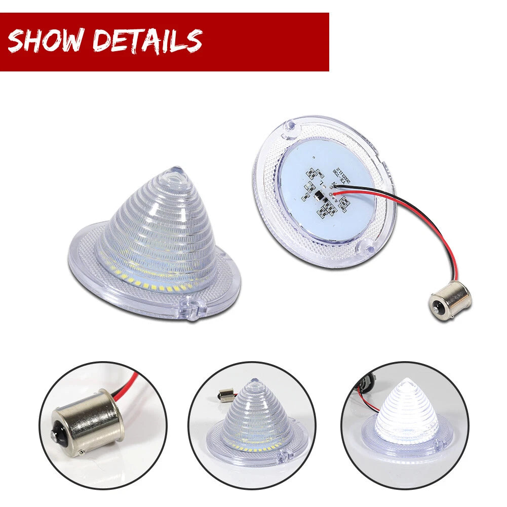 2X Clear LED Backup Lights for 1960–1961 Impala Bel Air Biscayne El Camino