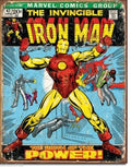 Vintage Replica Tin Metal Sign Iron Man Comic 1969