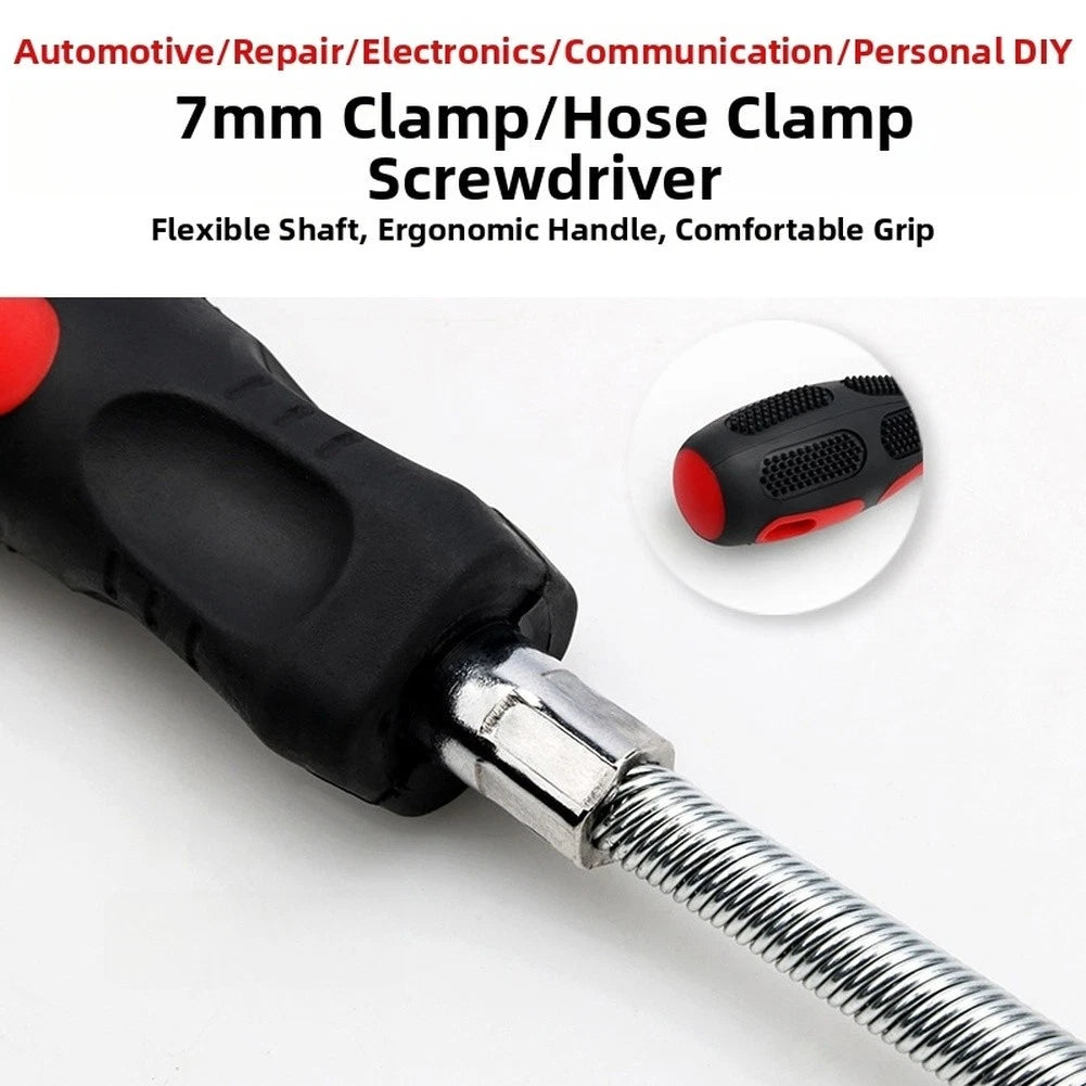 Flexible Shaft Hexagon Screwdriver for Hose Clamp (7mm)